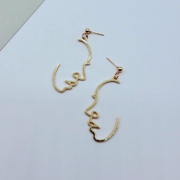 5 for $25 Picasso Face Drop Statement Earrings - Picture 2 of 5